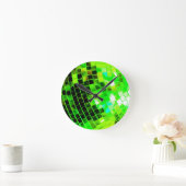 Green Funky Disco Ball Runde Wanduhr (Zuhause)