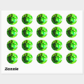Green Funky Disco Ball Runder Aufkleber (Blatt)