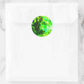 Green Funky Disco Ball Runder Aufkleber (Tasche)