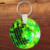 Green Funky Disco Ball Schlüsselanhänger (Vorderseite)