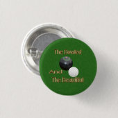 Green Funny Bowled Beautiful Lawn Bowls, Abzeichen Button (Vorne & Hinten)