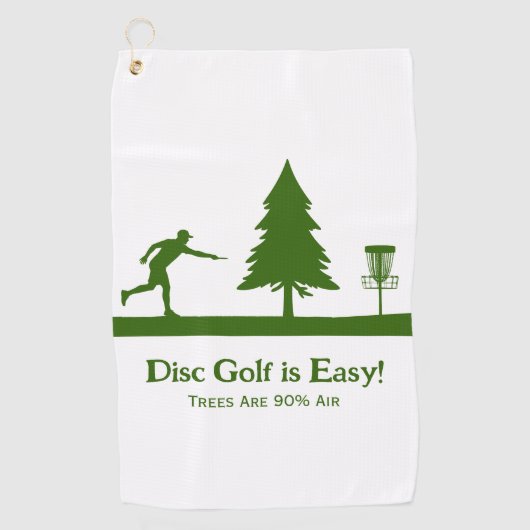 Green Funny Disk Golf Putting mit Baumhemmnis Golfhandtuch (Vorderseite)