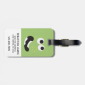Green Funny Funny Face Personalisiert Gepäckanhänger (Rückseite horizontal)