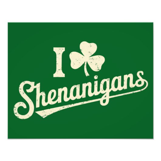 Green Funny Irish Patty's Kleeblatt Saint Patricks Fotodruck (Vorne)