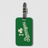 Green Funny Irish Patty's Kleeblatt Saint Patricks Gepäckanhänger (Vorderseite Vertikal)