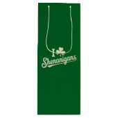 Green Funny Irish Patty's Kleeblatt Saint Patricks Geschenktüte Für Weinflaschen (Vorderseite)