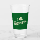Green Funny Irish Patty's Kleeblatt Saint Patricks Glas (Vorderseite)