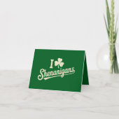 Green Funny Irish Patty's Kleeblatt Saint Patricks Karte (Vorderseite)