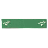 Green Funny Irish Patty's Kleeblatt Saint Patricks Kurzer Tischläufer (Horizontal)