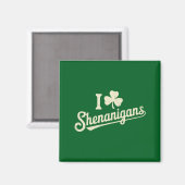 Green Funny Irish Patty's Kleeblatt Saint Patricks Magnet (Vorderseite/Rückseite)