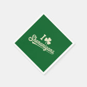 Green Funny Irish Patty's Kleeblatt Saint Patricks Serviette (Ecke)