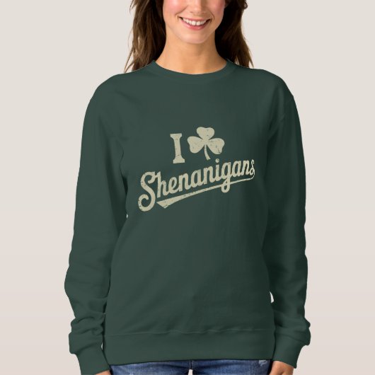 Green Funny Irish Patty's Kleeblatt Saint Patricks Sweatshirt (Vorderseite)
