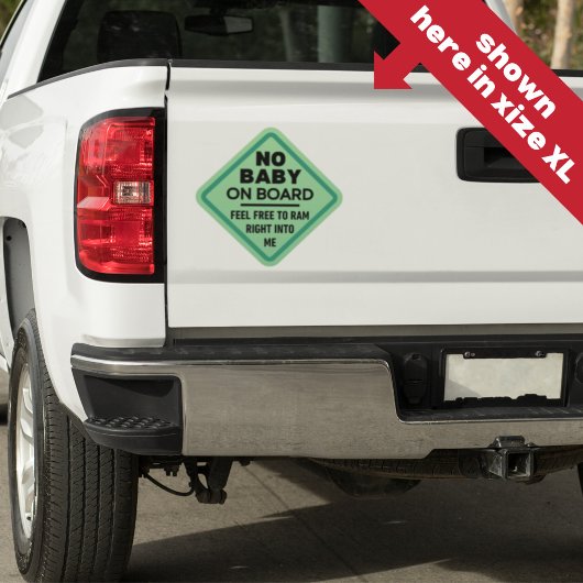 Green Funny No Baby an Bord Erwachsene Kaution Sto Aufkleber