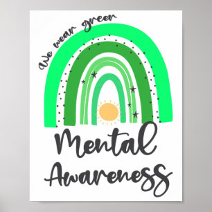 Green für das Bewusstsein für psychische Gesundhei Poster