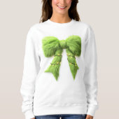 Green Furry Weihnachtsbow mit Lichtern Sweatshirt (Vorderseite)