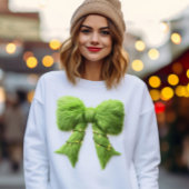Green Furry Weihnachtsbow mit Lichtern Sweatshirt