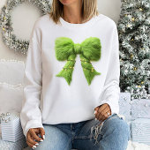 Green Furry Weihnachtsbow mit Lichtern Sweatshirt