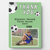 Green Fußball Ball Sports Coach Danke Fotoplatte (Vorderseite)