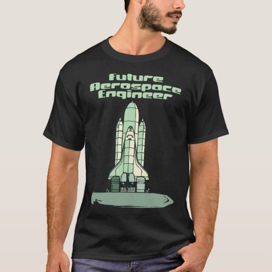 Green Future Aerospace Engineer For Kids Space Shu T-Shirt (Vorderseite)