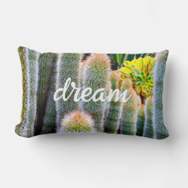 Green Fuzzy Cacti Foto Dream Quote Script kühl Lendenkissen