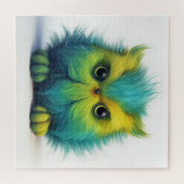 Green Fuzzy Owl Fantasy Creature Puzzle (Horizontal)