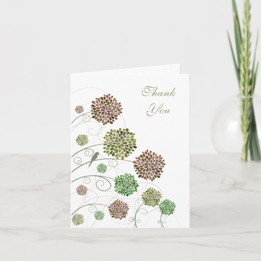 Green Gables Dahlia Wedding Danke Note Card (Vorderseite)