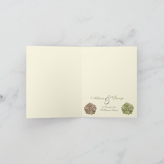 Green Gables Dahlia Wedding Danke Note Card (Innenseite)