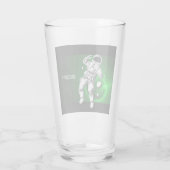 Green Galaxy Astronaut Personalisiert Glas (Rückseite)
