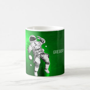 Green Galaxy Astronaut Personalisiert Kaffeetasse