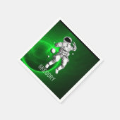Green Galaxy Astronaut Personalisiert Serviette (Ecke)