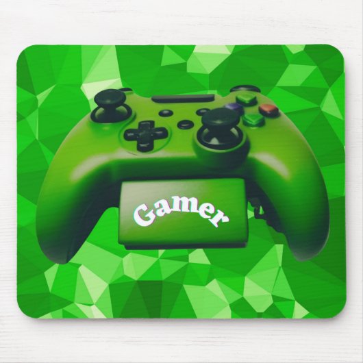 Green Game Controller AI Art Design Mousepad (Vorne)