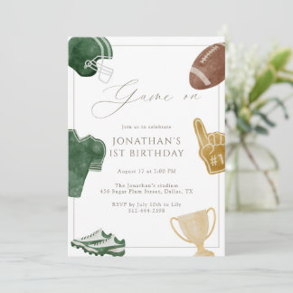 Green Game On Football Birthday Einladung