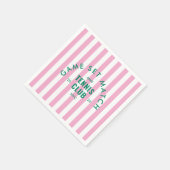 Green Game Set Match Après Tennis Club Pink Stripe Serviette (Ecke)