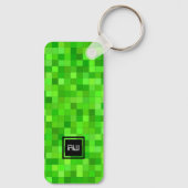 Green Gamer Pixels Personalized Schlüsselanhänger (Rückseite)