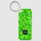 Green Gamer Pixels Personalized Schlüsselanhänger (Vorderseite)