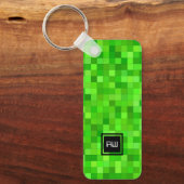 Green Gamer Pixels Personalized Schlüsselanhänger (Vorderseite)