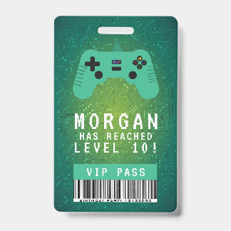 Green Gamer VIP-Pass-Geburtstagseinladung Ausweis