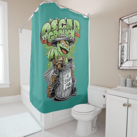 Green Garbage Monster Duschvorhang (Beispiel)