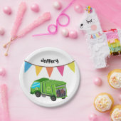 Green Garbage Truck - Geburtstag eines Kindes Pappteller (Party)