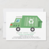 Green Garbage Truck Recycelte Junge Geburtstag Einladung (Vorderseite)