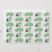 Green Garbage Truck Recycelte Junge Geburtstag Einladung (Rückseite)