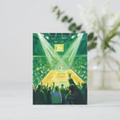 Green Garden Boston Basketball Watercolor Postkarte (Stehend Vorderseite)