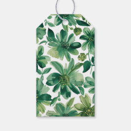 Green Garden Floral Botanical Watercolor Painting Geschenkanhänger