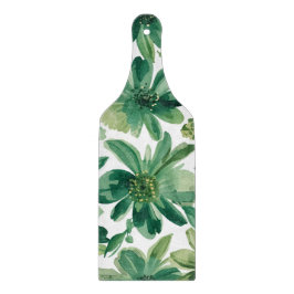 Green Garden Floral Botanical Watercolor Painting Schneidebrett