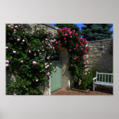 Green Garden Gate with Bench Poster (Vorne)