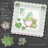 Green Garden Gnome Good Things Grow Here Untersetzer