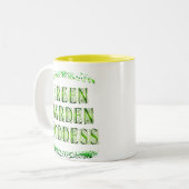 Green Garden Goddess Sprichwort Zweifarbige Tasse (Vorderseite Links)