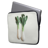 Green Gardene Minimalistisch Crochet Leek Garni Laptopschutzhülle (Vorderseite Links)