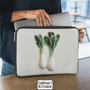 Green Gardene Minimalistisch Crochet Leek Garni Laptopschutzhülle