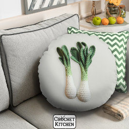 Green Gardene Minimalistisch Crochet Leek Garni Rundes Kissen